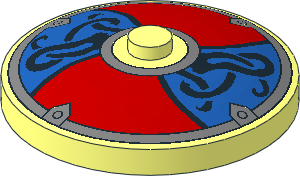 Dish  4 x  4 Inverted with Viking Red and Blue Shield Pattern