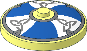 Dish  4 x  4 Inverted with Viking Blue and White Shield Pattern