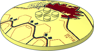 Dish  8 x  8 Inverted with "TIVAN", "28 MB" and Dark Red Leaf Pattern