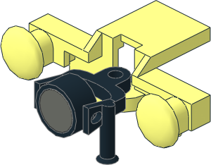 Train Buffer Beam with Black Coupling Type 1 with Magnet in Coupled Position