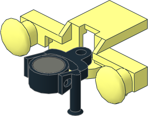 Train Buffer Beam with Black Coupling Type 1 with Magnet in Uncoupled Position