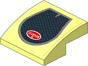 Slope Brick Curved  2 x  2 x  0.667 with Black Radiator Grille and Bugatti Logo on Transparent Background Sticker