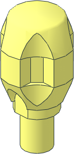 Minifig Weapon Grenade with Large Tapered Top and Four Indents