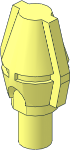 Minifig Weapon Grenade with Small Tapered Top and Two Ridges