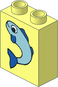 Duplo Brick  1 x  2 x  2 with Fish Small Pattern
