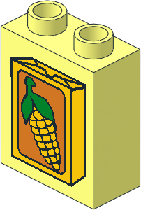 Duplo Brick  1 x  2 x  2 with Corn Label on Box Pattern