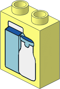 Duplo Brick  1 x  2 x  2 with Carton and Bottle Pattern