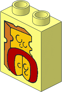 Duplo Brick  1 x  2 x  2 with Two Cheese Pattern