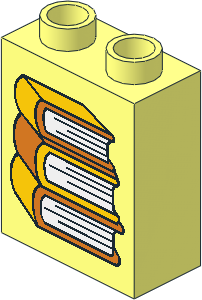 Duplo Brick  1 x  2 x  2 with Three Books in a Stack Pattern