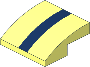 Slope Brick Curved  2 x  2 x  0.667 with Dark Blue Stripe Pattern