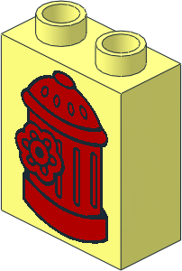 Duplo Brick  1 x  2 x  2 with Red Fire Hydrant Pattern