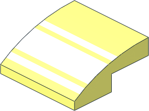 Slope Brick Curved  2 x  2 x  0.667 with White Racing Stripes Pattern