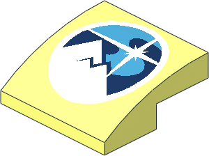 Slope Brick Curved  2 x  2 x  0.667 with Arctic 2018 Logo Pattern
