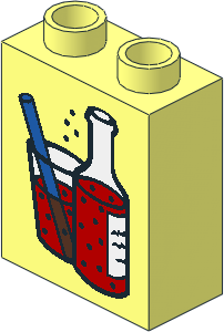 Duplo Brick  1 x  2 x  2 with Red Mixed Drinks Pattern