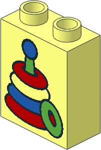 Duplo Brick  1 x  2 x  2 with Stacking Toy Pattern