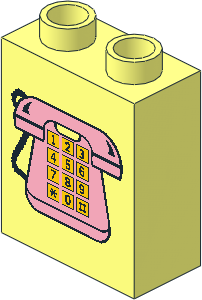 Duplo Brick  1 x  2 x  2 with Pink Telephone Pattern