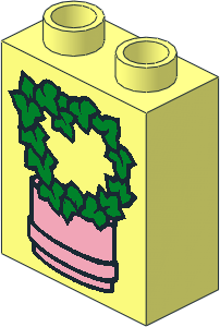 Duplo Brick  1 x  2 x  2 with Pot and Vine Pattern