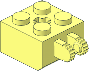 Hinge Brick  2 x  2 Locking with Reduced Axlehole and Dual Finger, 9 Teeth