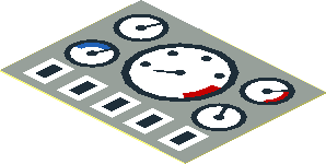 Sticker  1.4 x  1.9 with 5 Dials and 5 Buttons