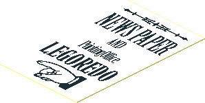 Sticker  1.3 x  0.8 with "NEWS PAPER" Sign and Pointing Hand