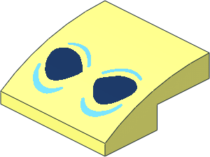 Slope Brick Curved  2 x  2 x  0.667 with Dark Blue Eyes and Medium Azure Eyelids Pattern