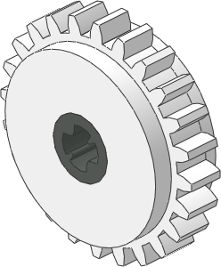 ~_Technic Gear 24 Tooth Clutch White/Dark Grey (Obsolete)