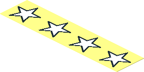 Sticker  0.9 x  3.9 with  4 White Stars with Black Border