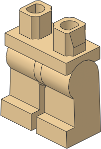 ~_Minifig Hips and Legs (Complete) Tan (Obsolete)