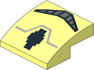 Slope Brick Curved  2 x  2 x  0.667 with SW Storm Trooper Breathing Mask Pattern