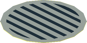 Sticker  1.8 x  1.8 Round with Black Stripes on Light Grey Background