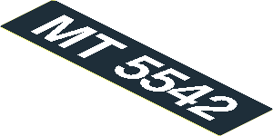 Sticker  1.2 x  4.9 with White "MT 5542" on Black Background