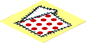 Sticker  1.7 x  1.7 with White/Red Dots Patch