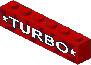 ~_Brick  1 x  6 with TURBO Pattern Red (Obsolete)