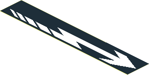 Sticker  1 x  5.9 with White Arrow Right on Black Background