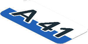 Sticker  1 x  2 with "A41" on White/Blue