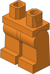 ~_Minifig Hips and Legs (Complete) Orange (Obsolete)