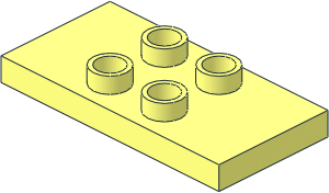 Duplo Plate  2 x  4 x  0.333 with 4 Centre Studs