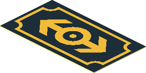 Sticker  1 x  1.8 with Gold Train Logo and Frame on Black Background