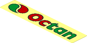 Sticker  1.05 x  5.0 with Octan Logo and Lettering with Medium-Bold Borders