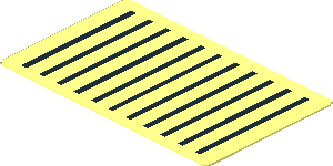 Sticker  1.1 x  1.9 with 11 Simulated Ventilation Slots on Transparent Background