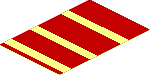 Sticker  2 x  3 with  4 Cascading Red Stripes