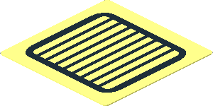 Sticker  1.6 x  1.6 with Black Grille and Transparent Background