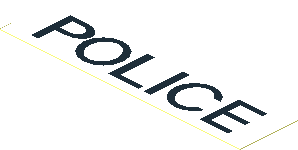 Sticker  0.7 x  2.9 with Thin Black "POLICE"