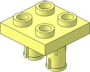 Plate  2 x  2 with  2 Pins