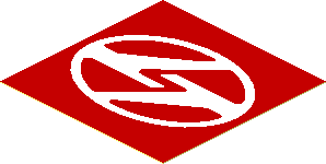 Sticker  1.8 x  1.8 with Stylised White "LT" in Ellipse on Red Background