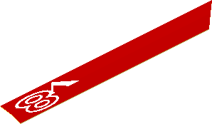 Sticker  0.6 x  4.5 Trapezoid with White "v8" on Right Side on Red Background (Formed)