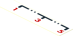 Sticker  0.9 x  3.9 with Red "1 3 5" and Black Stripes White Background