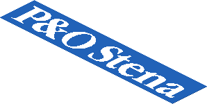 Sticker  1.2 x  6 with White "P&O Stena" on Blue