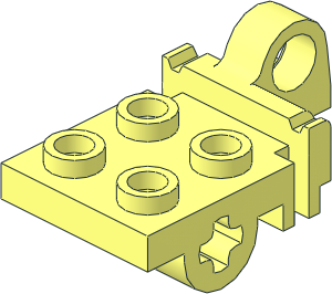 Plate  2 x  2 with Peghole, Axlehole, Hinge and Rubberband Slots