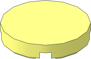 Tile  2 x  2 Round with Cross Underside Stud